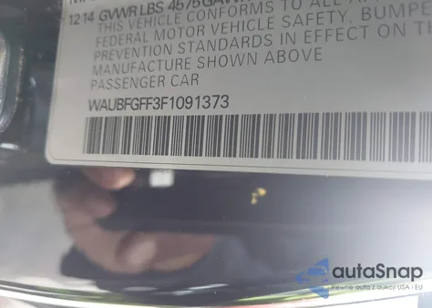 2015 Audi A3 2.0T Premium z USA, uszkodzony, nr VIN WAUBFGFF3F1091373